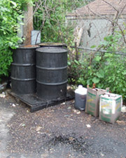 Waste grease barrels